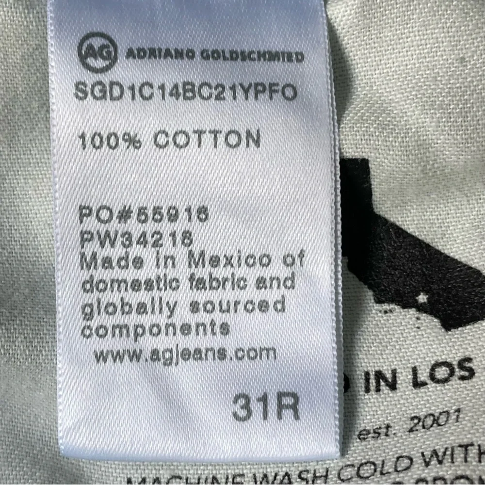 AG Adriano Goldschmied +‎ ED Clove Relaxed Denim Straight Leg Jeans Size 31 NWT